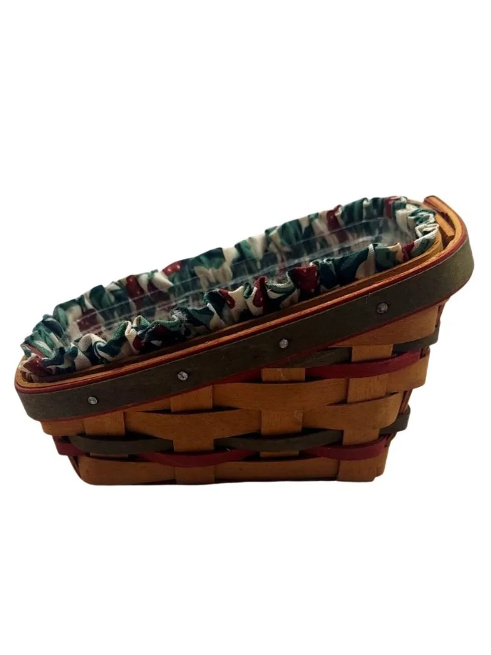 Longaberger 2000 Let It Snow Tree Trimming Basket Set Holly Liners & Protectors